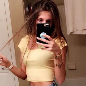 Yellow crop top from forever 21